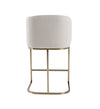 Modrest Yukon Modern Off White Fabric & Brushed Brass Counter Chair Model VGVC-B8362B-CC