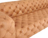 Divani Casa Dexter Transitional Camel Full Italian Leather Tufted Sofa Model VGEV-114-BR-S