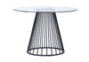 Modrest Holly Modern Round Clear Glass And Black Dining Table Model VGFH-257012-CB-DT