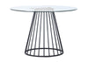 Modrest Holly Modern Round Clear Glass And Black Dining Table Model VGFH-257012-CB-DT