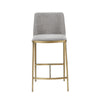 Modrest Brent Contemporary Light Grey Fabric & Brass Counter StoolModel VGGA-6602CH-C-LG-CST