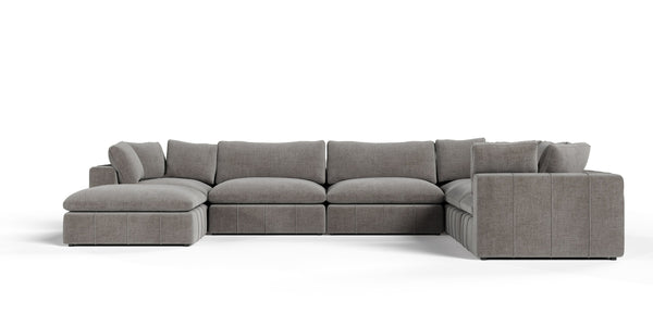 Divani Casa Vicki Modern Grey Fabric Modular Sectional Sofa 7 Piece Sectional Model VGKK-KF.8033-SECT-GRY-7-Piece Sectional