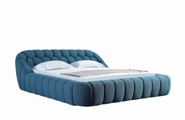 Divani Casa Yolonda Modern Dark Teal Fabric Bed Model VGEV-A127-BED-C-15