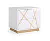 Modrest Nixa Modern Wide White And Gold Nightstand Model VGVCN1909-WHT-1-W