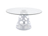 Modrest Lilly Modern 12Mm Round Glass & White Dining Table Model VGNS-GD8800-12MM
