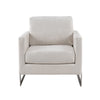 Modrest Prince Contemporary Off White Fabric And Silver Accent Chair Model VGRH-RHS-AC-255-SW
