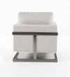 Modrest Prince Contemporary Off White Fabric And Silver Accent Chair Model VGRH-RHS-AC-255-SW