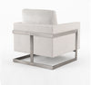 Modrest Prince Contemporary Off White Fabric And Silver Accent Chair Model VGRH-RHS-AC-255-SW