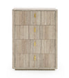 Nova Domus Roma Modern Faux Travertine & Gold Chest Model VGAN-ROMA-CHEST