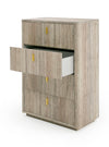 Nova Domus Roma Modern Faux Travertine & Gold Chest Model VGAN-ROMA-CHEST