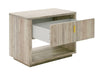 Nova Domus Roma Modern Faux Travertine & Gold Nightstand Model VGAN-ROMA-NS