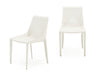 Modrest Halo Modern Ivory Saddle Leather Dining Chair Set Of 2 Model VGYF-DC1113-I