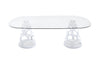 Modrest Lilly Modern White And 15Mm Glass Rectangular Dining Table Model VGNS-GD8800B-15-W