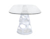 Modrest Lilly Modern White And 15Mm Glass Rectangular Dining Table Model VGNS-GD8800B-15-W