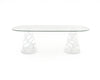 Modrest Lilly Modern White And 15Mm Glass Rectangular Dining Table Model VGNS-GD8800B-15-W