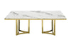 Modrest Loomis White Marble & Gold Dining Table Model VGZAT1301