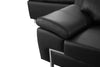Divani Casa Grange Modern Black Leather Sofa Set Model VGBNS-2116-SET-BLK