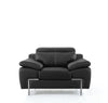 Divani Casa Grange Modern Black Leather Sofa Set Model VGBNS-2116-SET-BLK
