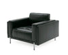 Divani Casa Schmidt Modern Black Leather Sofa & 2 Chairs Model VGKK-KF.7020-SET-BLK