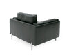 Divani Casa Schmidt Modern Black Leather Sofa & 2 Chairs Model VGKK-KF.7020-SET-BLK