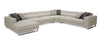 Divani Casa Hawkey Contemporary Light Grey Leather Laf Chaise Sectional Sofa Model VGKK-KF1066-LG-LAF