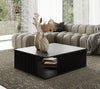 Modrest Alpine Modern Mid Century Black Ash Square Coffee Table Model VGDW-J5895-BLK