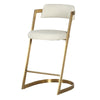 Modrest Shandra Beige Pleather & Gold Counter Stool Model VGRH-RHS-CS-220-BGEGLD