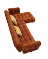 Divani Casa Jacinda Modern Burnt Orange Fabric Right Facing Sectional Sofa & 2 Yellow Pillows Model VGEV-23106-ORG-RAF