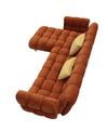 Divani Casa Jacinda Modern Burnt Orange Fabric Left Facing Sectional Sofa & 2 Yellow Pillows Model VGEV-23106-ORG-LAF