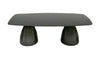 Modrest Calexico Contemporary Black Wave Glass Wide Rectangular Dining Table Model VGGMDT-1717B