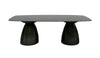Modrest Calexico Contemporary Black Wave Glass Wide Rectangular Dining Table Model VGGMDT-1717B