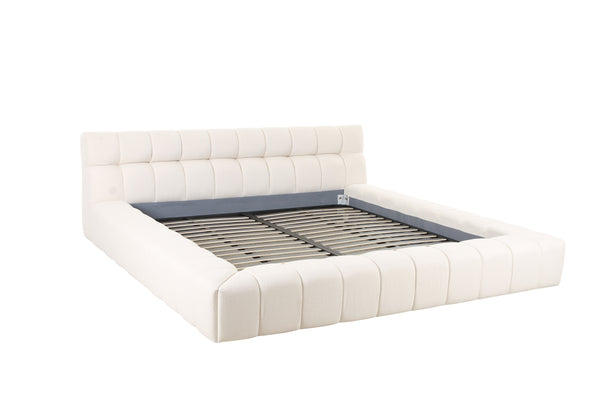 Divani Casa Tyree Modern Tufted Off White Fabric Bed Queen Model VGOD-DY-22116-BED-Q