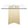 Buquet Glam Glass + Champagne Gold Rectangular Dining Table
