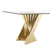 Buquet Glam Glass + Champagne Gold Rectangular Dining Table