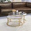 ACME Shanish Engineered Stone Top & Gold Nesting Table Set Model 81110