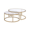 ACME Shanish Engineered Stone Top & Gold Nesting Table Set Model 81110