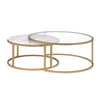 ACME Shanish Engineered Stone Top & Gold Nesting Table Set Model 81110