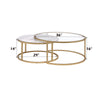 ACME Shanish Engineered Stone Top & Gold Nesting Table Set Model 81110