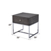 ACME Iban Gray Oak & Chrome End Table Model 81172