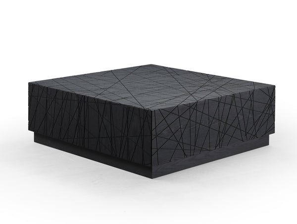 Modrest Kenda Modern Black Oak Square Coffee Table With Storage Model VGVCCT2355