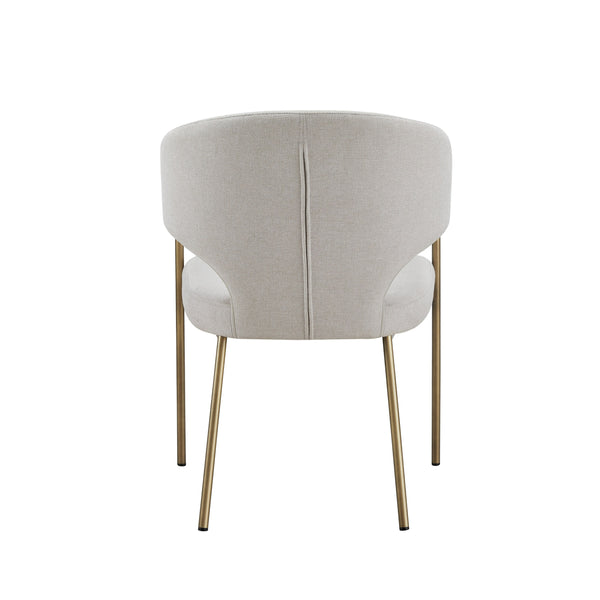 Modrest Claudine Modern Off White Fabric & Brass Dining Chair Model VGGAGA-6214CH-1
