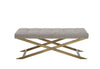 Modrest Xane Contemporary Grey Fabric & Brushed Brass Bench Model VGGAGA-8648BE-GRY