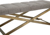 Modrest Xane Contemporary Grey Fabric & Brushed Brass Bench Model VGGAGA-8648BE-GRY