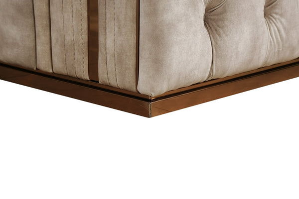Divani Casa Dosie Transitional Beige Velvet Sofa Set Model VGBN-S-9368-SET-BGE