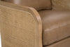 Divani Casa Danson Modern Tan Leather & Wicker Swivel Accent Chair Model VGKK-KF.A2090-SAND