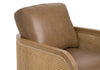 Divani Casa Danson Modern Tan Leather & Wicker Swivel Accent Chair Model VGKK-KF.A2090-SAND