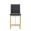 Modrest Frankie Modern Dark Grey Vegan Lether & Antique Brass Counter Stool Model VGGAGA-6917CH-C-DKGRY
