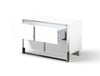 Modrest Cartier Modern White & Stainless Steel Nightstand Model VGVC-NA002-WHT