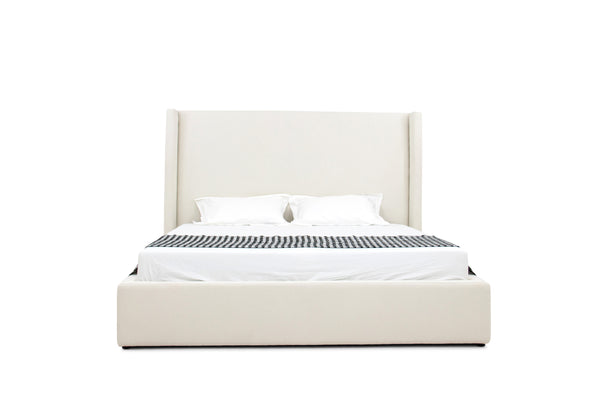 Queen Modrest Byrne Modern Off White Fabric Bed Model VGEVVG713-C-00-Q