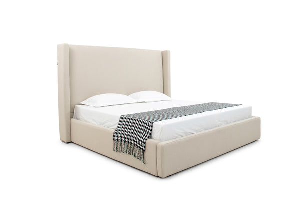 Queen Modrest Byrne Modern Beige Fabric Bed Model VGEVVG713-C-01-Q
